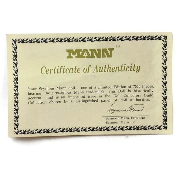 Seymour Mann Bride Doll 16" Tall Porcelain in Original Box With COA - Picture 8 of 8